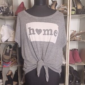 State of Mind Gray Graphic T-Shirt DIY knot